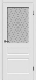 	межкомнатные двери 	ВФД Честер со стеклом эмаль белая