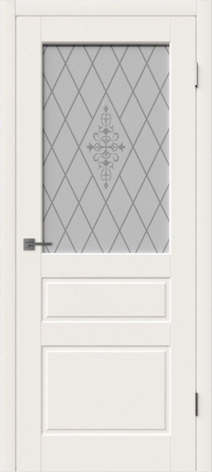 межкомнатные двери  ВФД Честер со стеклом эмаль слоновая кость
