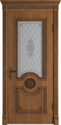 	межкомнатные двери 	ВФД Classic Art Greta со стеклом honey с патиной