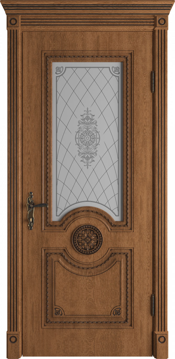 межкомнатные двери  ВФД Classic Art Greta со стеклом honey с патиной