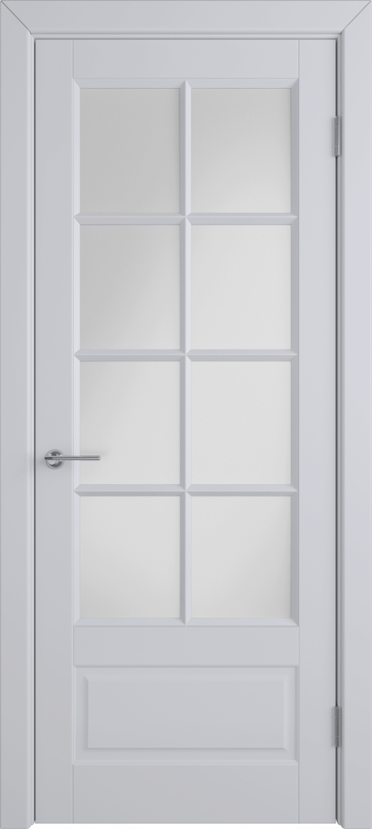 межкомнатные двери  ВФД Гланта Этт со стеклом эмаль светло-серая